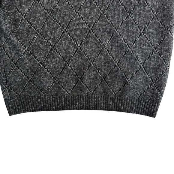 Billy Reid Wool Yak Blend Sweater Vest Large Argyle Dark Academia Luxury - Picture 7 of 11